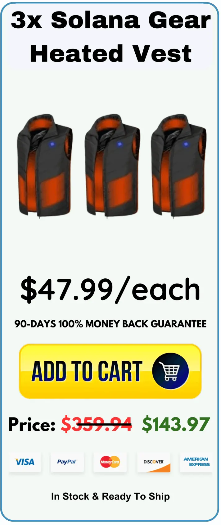 Solana Gear Heated Vest Price Offer package price 